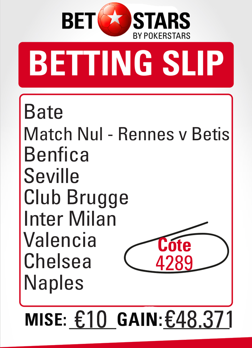 Betstars Betting Slip nEW